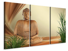 Laden Sie das Bild in den Galerie-Viewer, Leinwandbild 3-teilig XL Buddha
