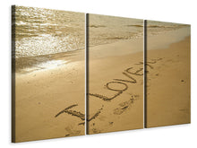 Laden Sie das Bild in den Galerie-Viewer, Leinwandbild 3-teilig Zeichen im Sand