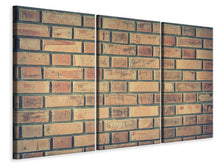 Laden Sie das Bild in den Galerie-Viewer, Leinwandbild 3-teilig Ziegel Wand