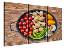 Laden Sie das Bild in den Galerie-Viewer, Leinwandbild 3-teilig Zum Kochen bereit