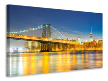Laden Sie das Bild in den Galerie-Viewer, Leinwandbild Brooklyn Bridge bei Nacht