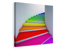 Laden Sie das Bild in den Galerie-Viewer, Leinwandbild Bunte Treppe