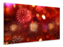 Laden Sie das Bild in den Galerie-Viewer, Leinwandbild Buntes Feuerwerk