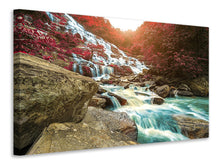 Laden Sie das Bild in den Galerie-Viewer, Leinwandbild Exotischer Wasserfall