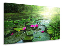 Laden Sie das Bild in den Galerie-Viewer, Leinwandbild Gartenteich