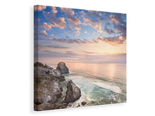 Laden Sie das Bild in den Galerie-Viewer, Leinwandbild Romantischer Sonnenuntergang am Meer