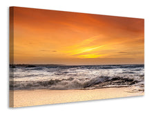 Laden Sie das Bild in den Galerie-Viewer, Leinwandbild See mit Sonnenuntergang