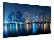 Laden Sie das Bild in den Galerie-Viewer, Leinwandbild Skyline Bangkok bei Nacht