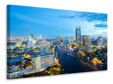 Laden Sie das Bild in den Galerie-Viewer, Leinwandbild Skyline Bangkok in der Abenddämmerung