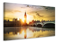 Laden Sie das Bild in den Galerie-Viewer, Leinwandbild Skyline Big Ben im Sonnenuntergang