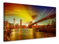 Leinwandbild Skyline Brooklyn Bridge NY