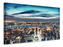 Laden Sie das Bild in den Galerie-Viewer, Leinwandbild Skyline Manhattan Citylights