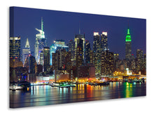Laden Sie das Bild in den Galerie-Viewer, Leinwandbild Skyline New York Midtown bei Nacht