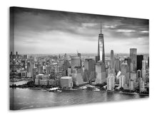 Laden Sie das Bild in den Galerie-Viewer, Leinwandbild Skyline Schwarzweissfotografie New York