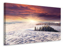 Laden Sie das Bild in den Galerie-Viewer, Leinwandbild Sonnenaufgang Winterlandschaft