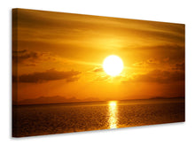 Laden Sie das Bild in den Galerie-Viewer, Leinwandbild Sonnenuntergang See