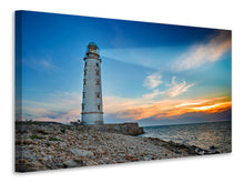 Laden Sie das Bild in den Galerie-Viewer, Leinwandbild Sonnenuntergang am Leuchtturm