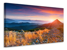 Laden Sie das Bild in den Galerie-Viewer, Leinwandbild Sonnenuntergang in den Alpen