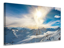 Laden Sie das Bild in den Galerie-Viewer, Leinwandbild Über den verschneiten Gipfeln