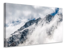 Laden Sie das Bild in den Galerie-Viewer, Leinwandbild Bergsicht mit Wolken