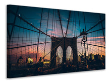 Laden Sie das Bild in den Galerie-Viewer, Leinwandbild Brooklyn Bridge im Abendlicht