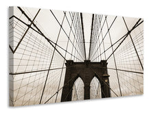 Laden Sie das Bild in den Galerie-Viewer, Leinwandbild Brooklyn Bridge mit Wolken