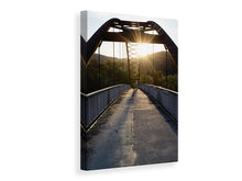Laden Sie das Bild in den Galerie-Viewer, Leinwandbild Brücke bei Sonnenaufgang