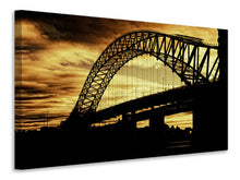 Laden Sie das Bild in den Galerie-Viewer, Leinwandbild Brücke im Abendlicht