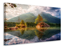 Laden Sie das Bild in den Galerie-Viewer, Leinwandbild Der klare Bergsee