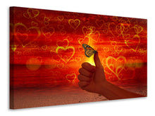 Laden Sie das Bild in den Galerie-Viewer, Leinwandbild Der Schmetterling und die Liebe