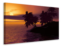 Laden Sie das Bild in den Galerie-Viewer, Leinwandbild Die einsame Insel im Sonnenuntergang