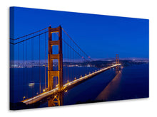 Laden Sie das Bild in den Galerie-Viewer, Leinwandbild Golden Gate bei Nacht