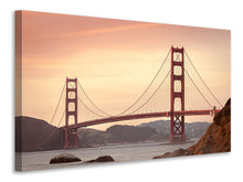 Laden Sie das Bild in den Galerie-Viewer, Leinwandbild Golden Gate Brücke im Abendlicht