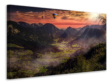 Laden Sie das Bild in den Galerie-Viewer, Leinwandbild Heissluft Ballone im Sonnenuntergang