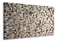 Laden Sie das Bild in den Galerie-Viewer, Leinwandbild Holzstapel