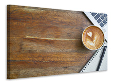 Laden Sie das Bild in den Galerie-Viewer, Leinwandbild Kaffee zur Arbeit