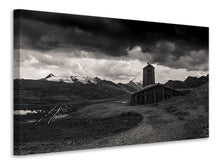 Laden Sie das Bild in den Galerie-Viewer, Leinwandbild Kleine Kirche im Gebirge