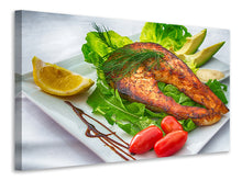 Laden Sie das Bild in den Galerie-Viewer, Leinwandbild Lachs Teller