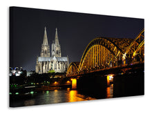Laden Sie das Bild in den Galerie-Viewer, Leinwandbild Nachts in Köln