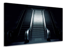 Laden Sie das Bild in den Galerie-Viewer, Leinwandbild Rolltreppe in der Dunkelheit