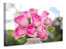 Laden Sie das Bild in den Galerie-Viewer, Leinwandbild Rosenstrauss in rosa