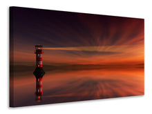Laden Sie das Bild in den Galerie-Viewer, Leinwandbild Roter Himmel am Leuchtturm