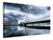 Laden Sie das Bild in den Galerie-Viewer, Leinwandbild Samuel Beckett Bridge mit Wolken