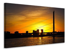Laden Sie das Bild in den Galerie-Viewer, Leinwandbild Skyline Düsseldorf bei Sonnenuntergang