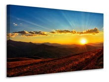 Laden Sie das Bild in den Galerie-Viewer, Leinwandbild Sonnenuntergang in der Welt der Berge