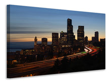Laden Sie das Bild in den Galerie-Viewer, Leinwandbild Sonnenuntergang in Seattle