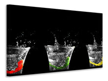 Laden Sie das Bild in den Galerie-Viewer, Leinwandbild Spritzige Wasser Gläser