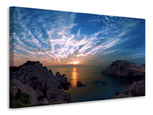 Laden Sie das Bild in den Galerie-Viewer, Leinwandbild Stimmungsvoller Sonnenuntergang am Meer