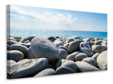 Laden Sie das Bild in den Galerie-Viewer, Leinwandbild Strand Steine