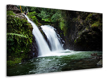 Laden Sie das Bild in den Galerie-Viewer, Leinwandbild Wasserfall im Abendlicht